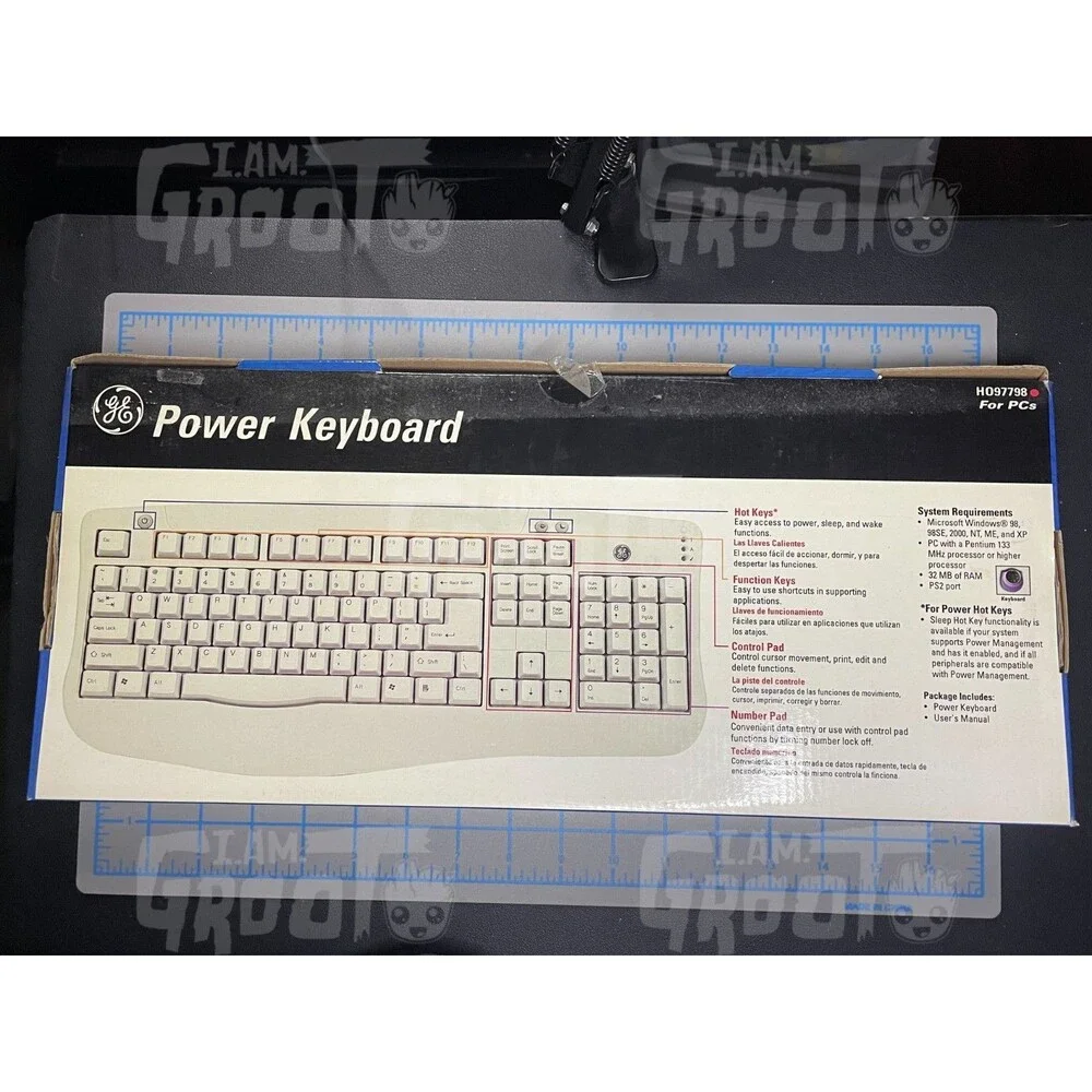GE Power Keyboard PS/2 H097798 PC Windows XP Vintage General Electric TESTED